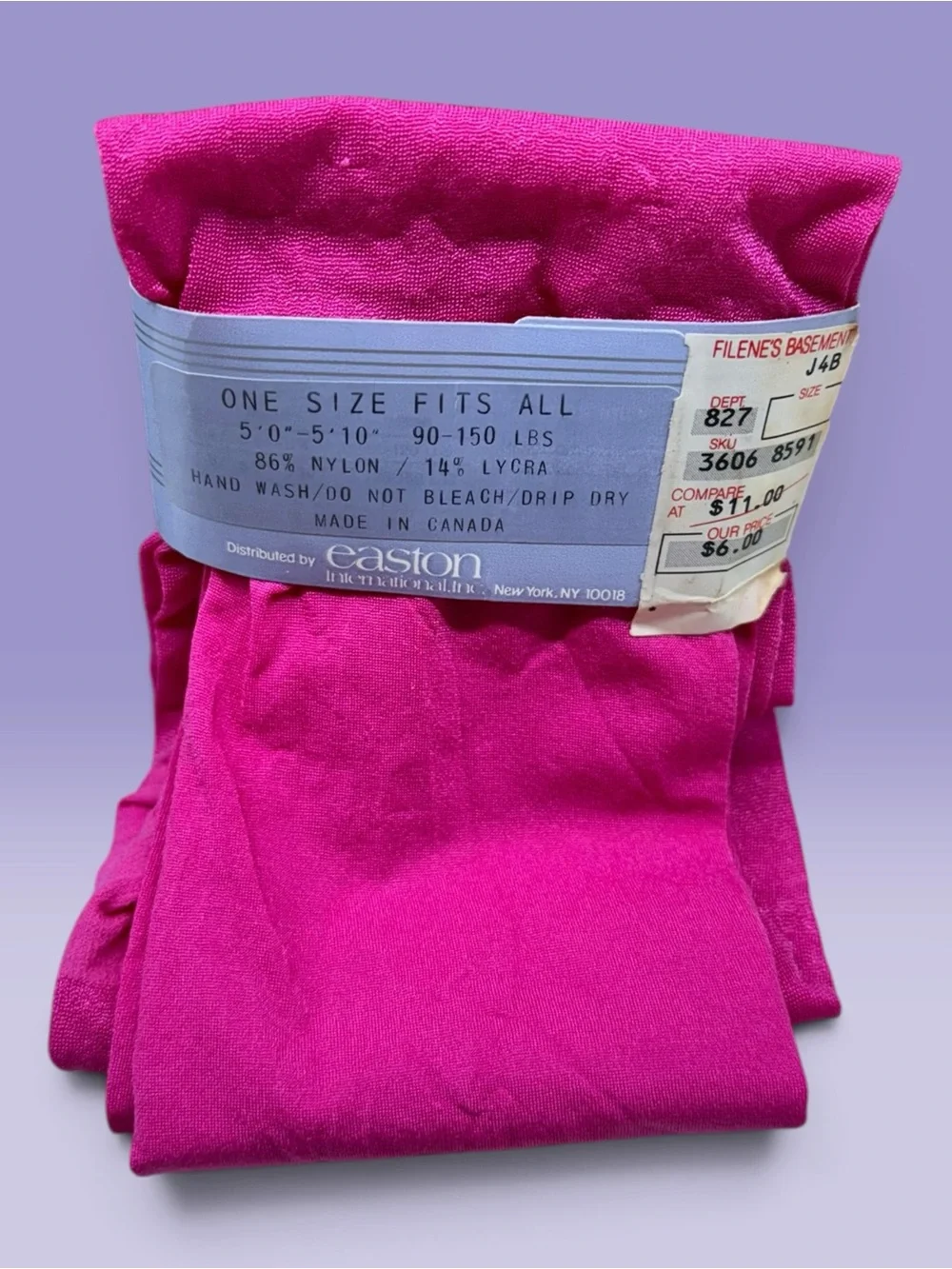 Easton Gamine Hi Gloss Tights One Size Fuchsia Pink
